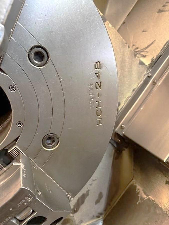 Used 2012 Doosan Puma 700L with 24" Hyd. Chk, 6.5" Bar Cap., 126" Turn Length, SMW Steady Rest, Tailstock, Conveyor, Tool Eye