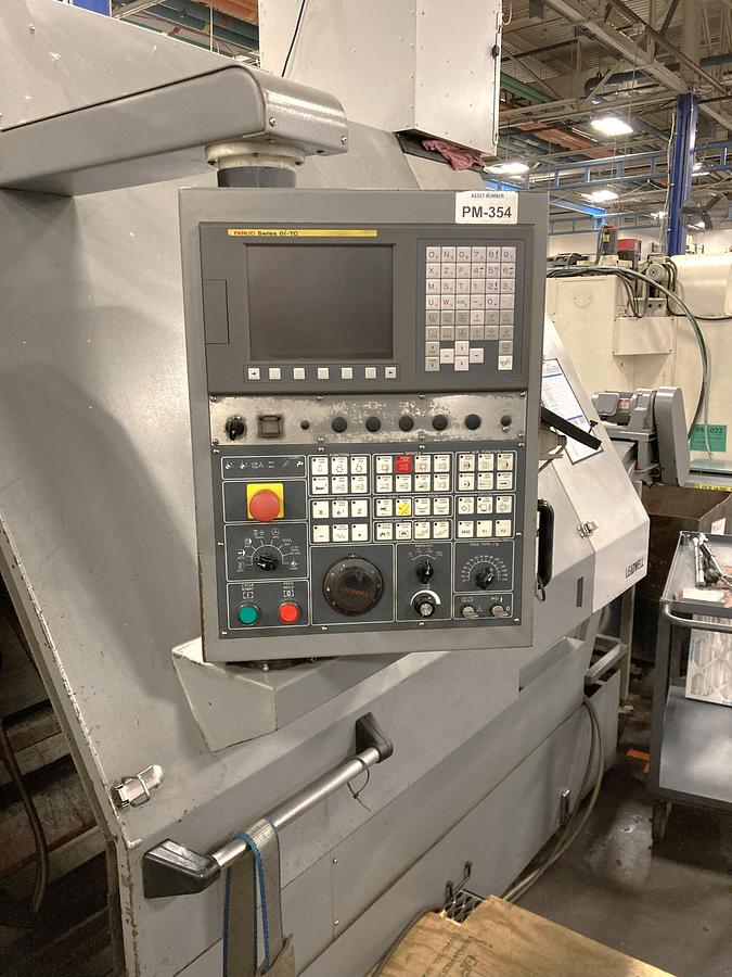 Used 2006 Leadwell LTC50-BL with 18" Hyd Chk, 4.6" Bar Cap., 33.5" sw, 80" cc, 1500 RPM, 50 HP, Steady Rest, Conveyor, Fanuc 0i-TC