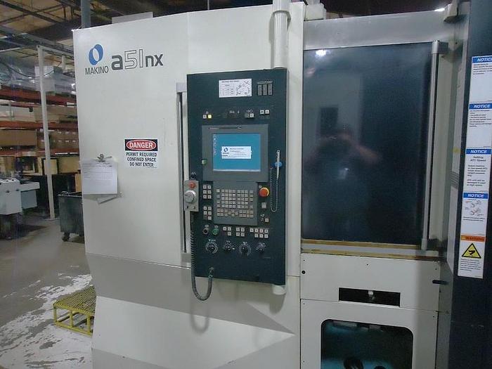 Used 2012 Makino A51NX with Full 4th Axis, 14k RPM, Coolant Thru Spindle, 60 ATC, Chip Conveyor
