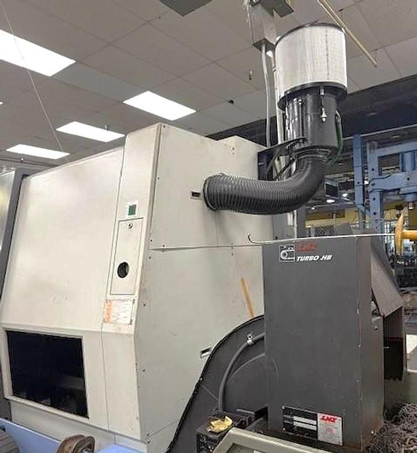 Used 2015 Doosan Puma 800LM with C Axis & Milling, 31.5" 3 Jaw Rohn Air Chk, 12.6" Bar Cap., 126" Turn Length, New RIP Steady Rest, Tailstock, Conveyor