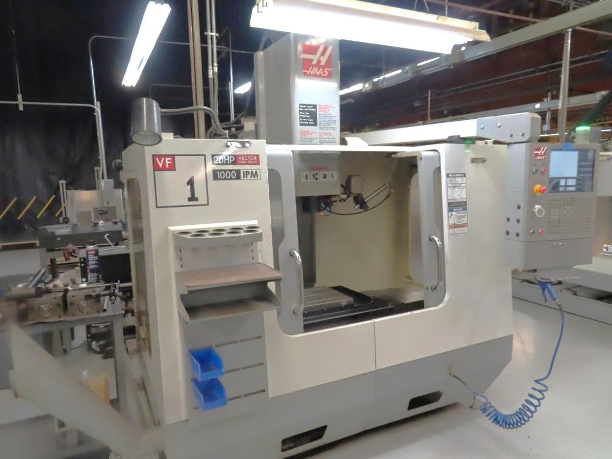 Used 2006 Haas VF1D with Prog. Coolant, Auto Air Gun, Auger Conveyor, Very Low Hours, USB Port
