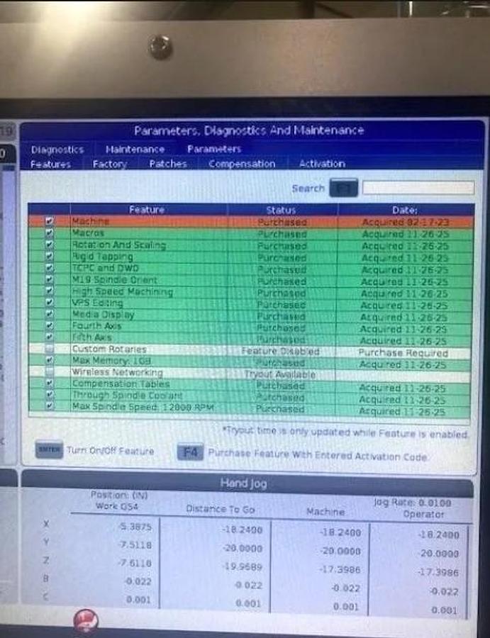 Used 2018 Haas UMC-750 5 Axis Universal Machining Center, 40 ATC, Probing, 1000 PSI CTS, Conveyor