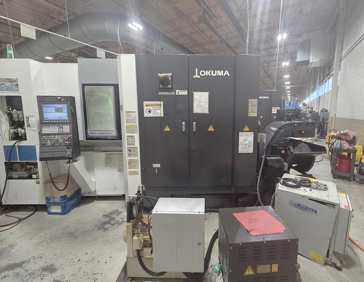 Used 2019 Okuma MB-4000H with Full 4th Axis Table, Tool Probing, High Press. Coolant Thru Spindle, Chip Conveyor, 64 Pos. ATC