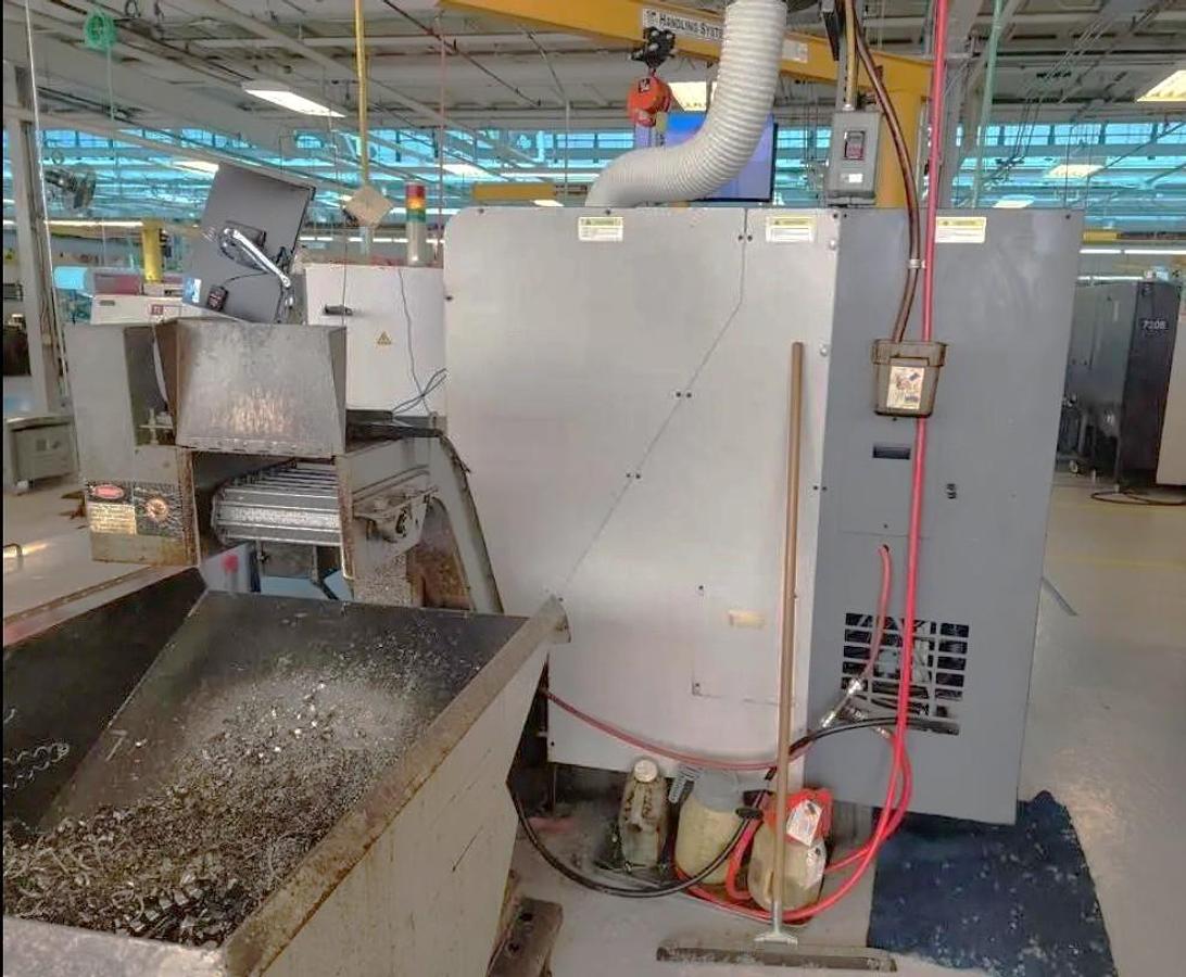 Used 2005 Okuma Captain L470M with C Axis, Milling Capability, 12" Hyd. Chuck, Tailstock, Tool Presetter, Chip Conveyor