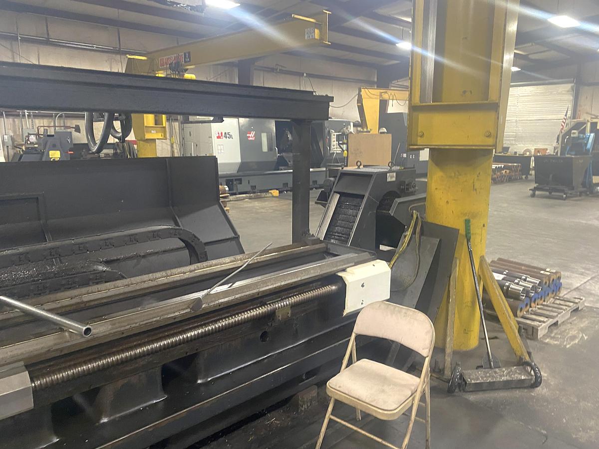 Used 2013 Mazak Powermaster 3000U with 12.5" Bore, 120" Centers, Manual 25" Chuck