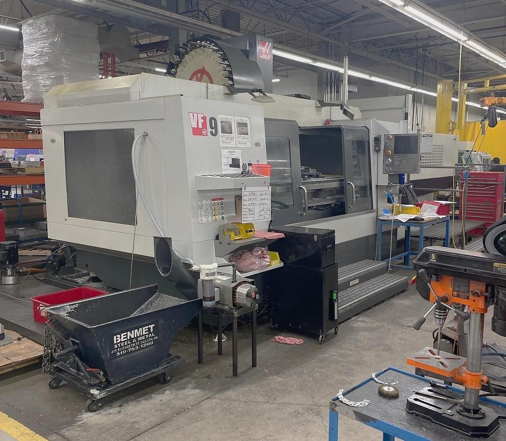 Used 2016 Haas VF9/40 with Midaco Pallet Changer (available without as well), 40 Pos. ATC, TSC, 10k RPM, 4th Axis Ready