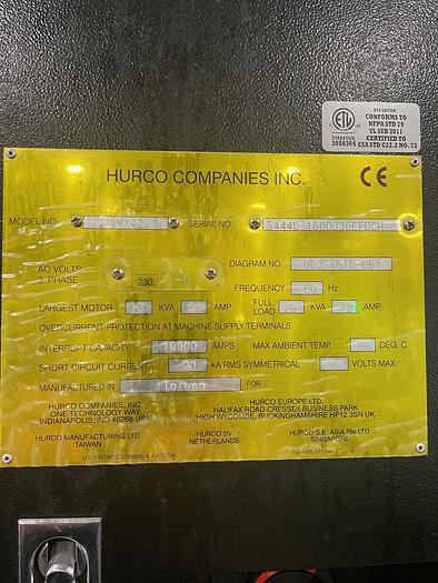 Used 2016 Hurco VMX-42