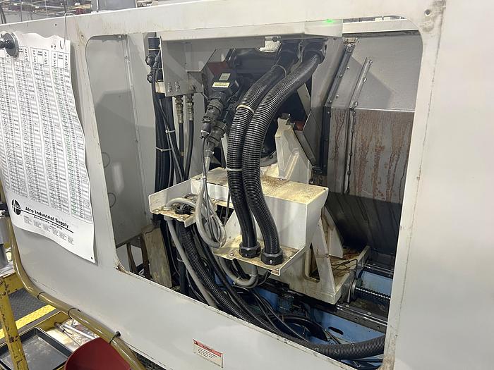 Used 2003 Mazak SQT100MS Mazatrol Fusion 640T with Milling/Drilling Capability, Subspindle, Spego Bobcat Barfeeder, Parts Catcher