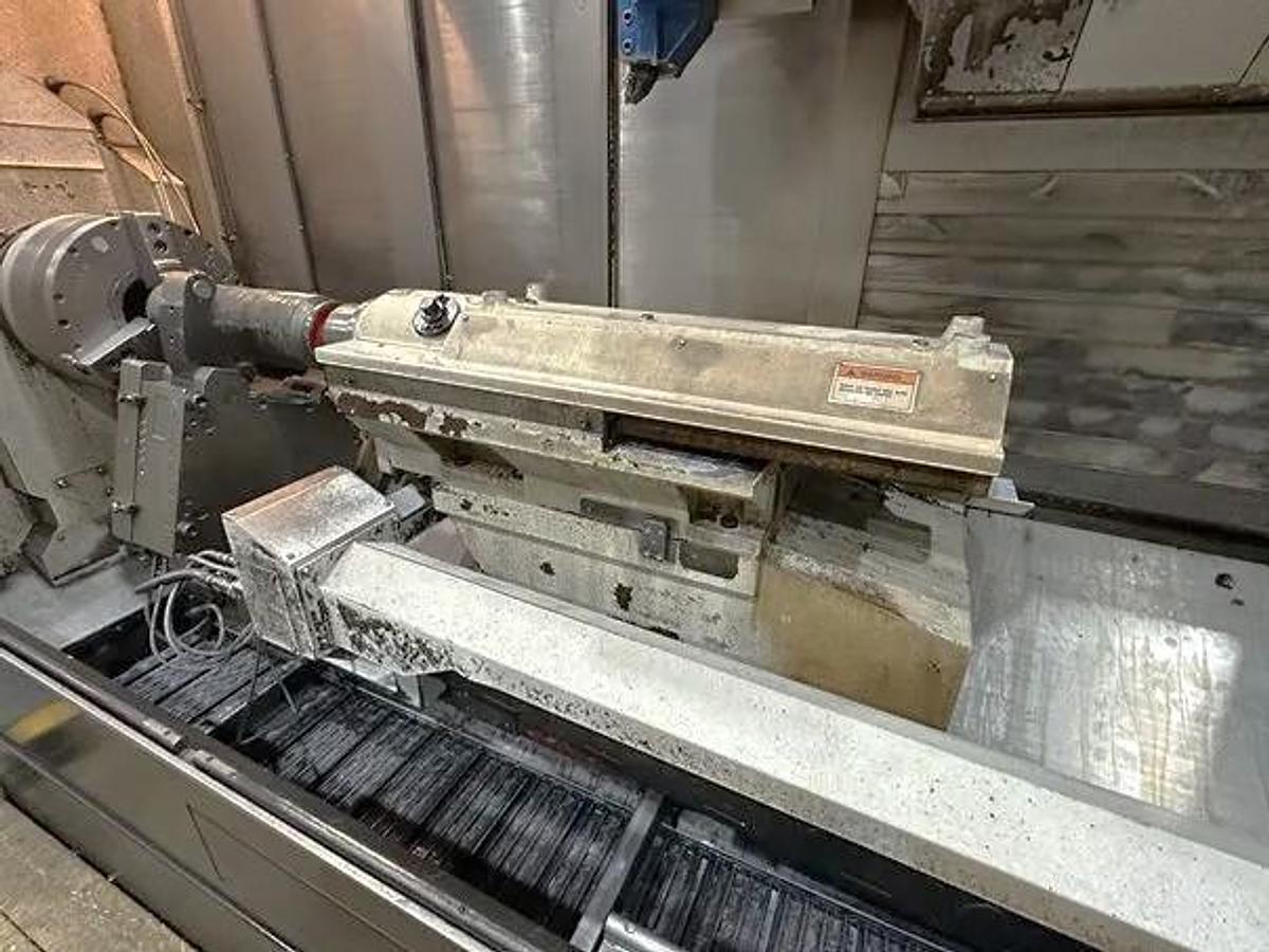Used 2008 Mazak Cybertech Turn 4500M/3000 with 7.23"Big Bore, Milling, 33.86" sw, 120" cc, SMW Steady Rest, Tailstock, Air Chuck