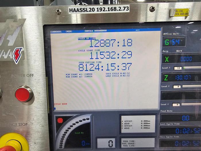 Used 2007 Haas SL-20 Chucker with C Axis, Milling/Drilling Capability, Chip Conveyor, Tool Presetter, 8" Chuck