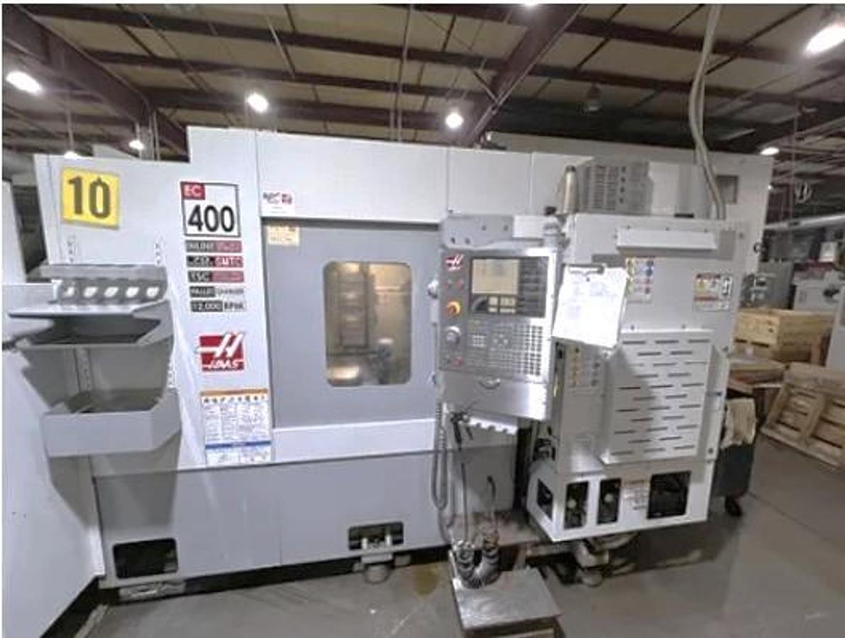 Used 2006 Haas EC-400PP w/ 6-Pallet Pool, 12,000 RPM, TSC, Haas WIPS Probing, Full 4th Axis, 70 ATC