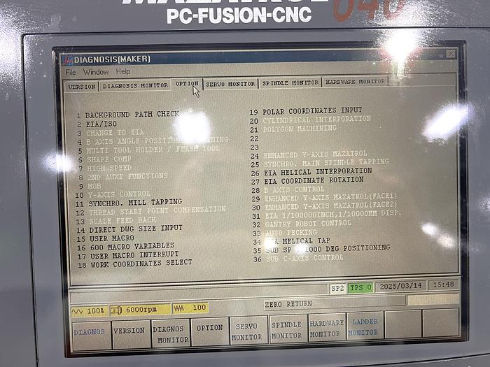 Used 2003 Mazak SQT100MS Mazatrol Fusion 640T with Milling/Drilling Capability, Subspindle, Spego Bobcat Barfeeder, Parts Catcher