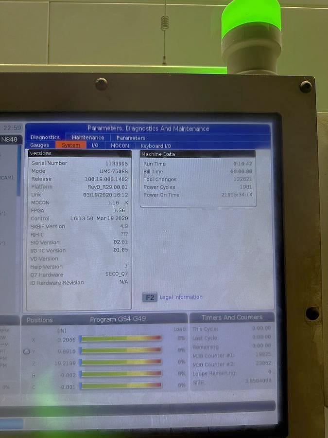 Used 2016 Haas UMC-750SS with Coolant Thru Spindle, 15,000 RPM, Haas Probing, 30 ATC, HSM, Extended Memory, 1 Owner Machine