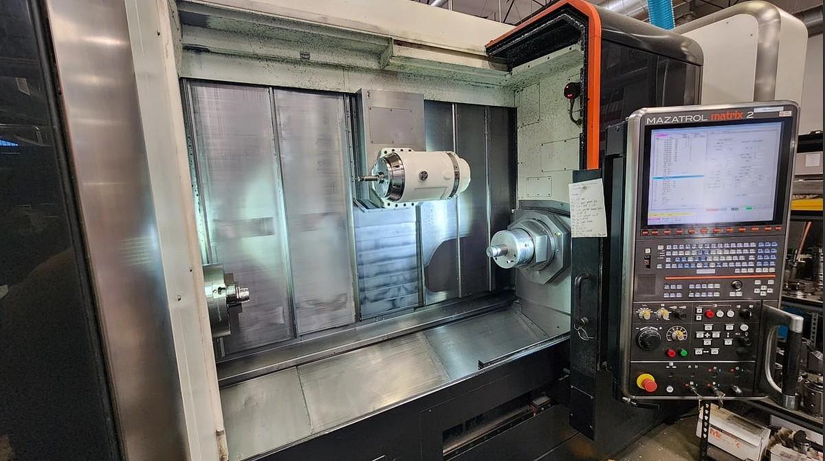 Used 2014 Mazak Integrex i-400S Mill Turn Center with Live Tooling, Y Axis, Subspindle, 60" Centers, 4" Bar Capacity