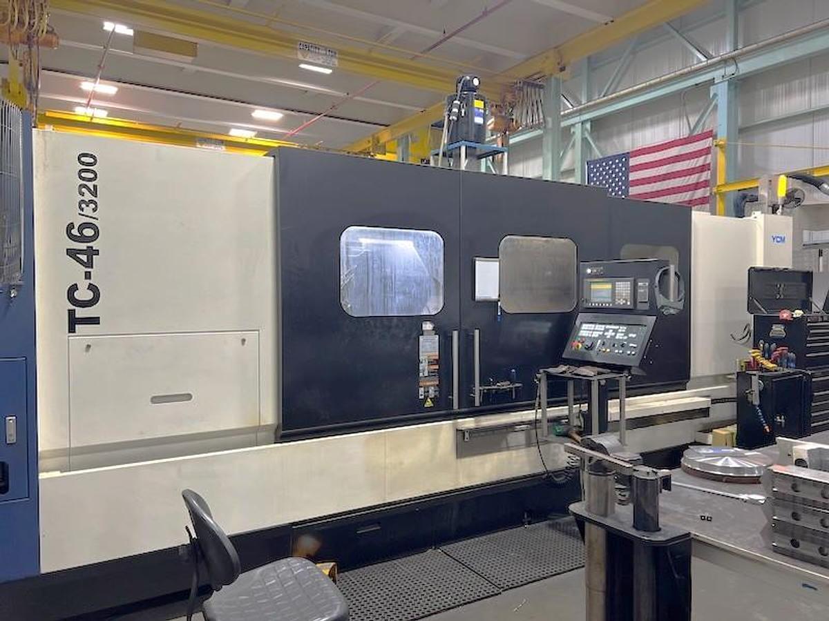 Used 2018 YCM TC-46/3200 with 24" Hyd. Chk, 6.5" Bar Cap., 29.55" Max Turn Diam., 134.45 cc, Tailstock, Chip Conveyor, Tool Eye