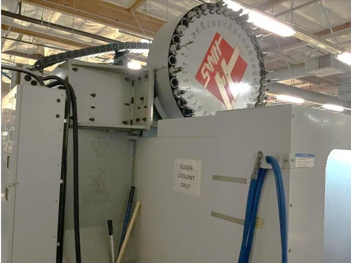 Used 2007 Haas VF5/40 w/ 4th Axis Drive, Haas Wireless Probing, 40 Station ATC, PCool, High Speed Machining, 7500 RPM