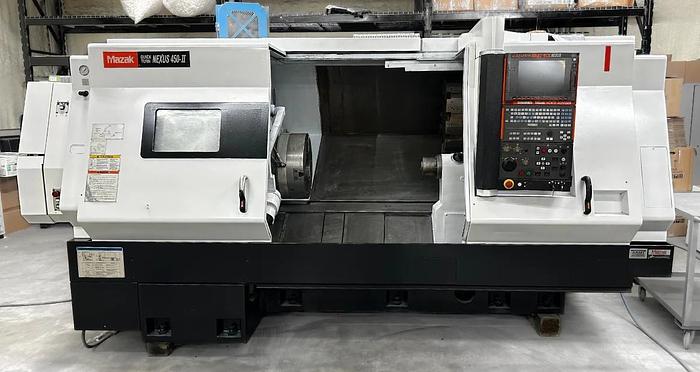 Used 2007 Mazak Nexus QTN 450-II/1000 Big Bore with Chip Conveyor, SMW 18" Air Chuck, Tailstock, Prep for Rear Chuck, Threading