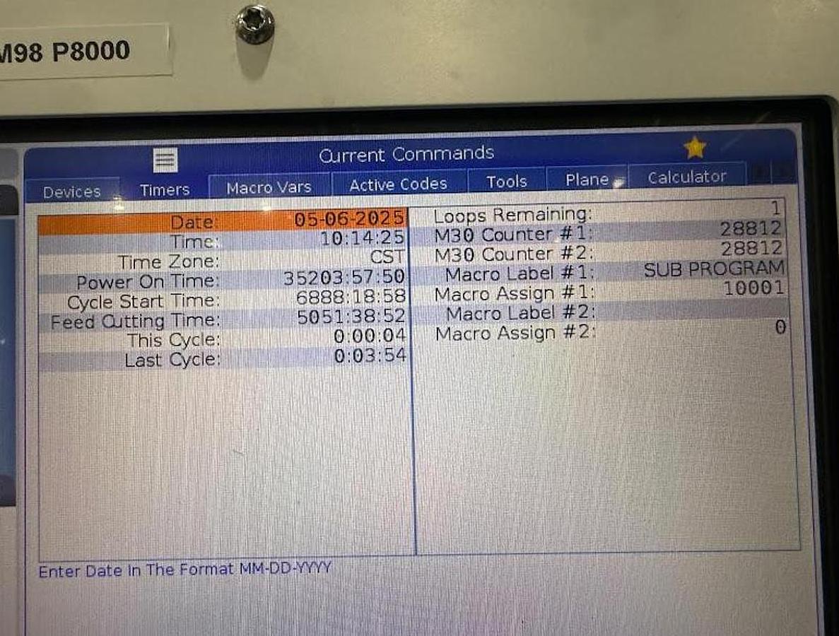 Used 2021 Haas VF-2SSYT 4th/5th Drive & Wiring, Thru the Spindle Coolant, WIPS, 15k rpm Spindle