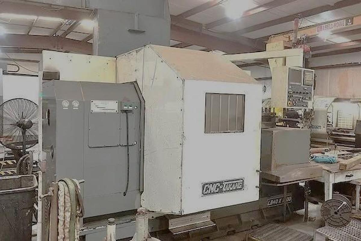 Used 2013 Takang LB40 x 1200 CNC Heavy Duty Lathe with 60" sw, 39.3" Max Cut Diam., 600 RPM, 6" Bore, 36" Chuck, 4 Pos. Trt., Fanuc