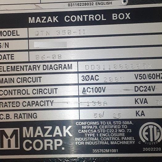 Used 2008 Mazak Nexus QTN 350-II/1200
