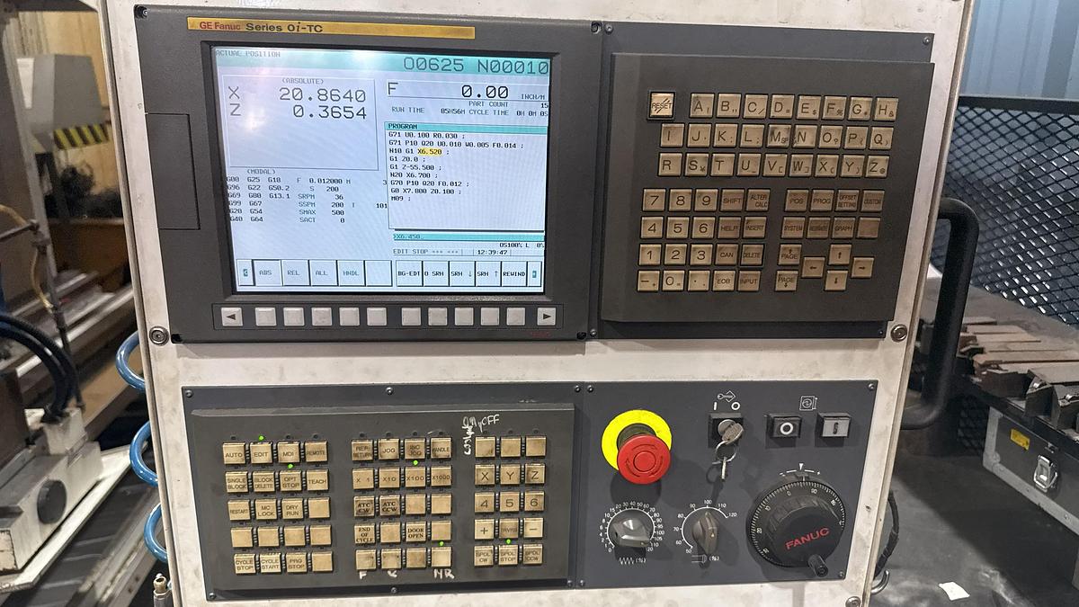 Used 2007 Challenger SL350 Hollow Spindle CNC Lathe, 10.25" Bar Cap., (2) 25" 4 Jaw Man. Chks, Steady Rests, Tailstock, 120" cc