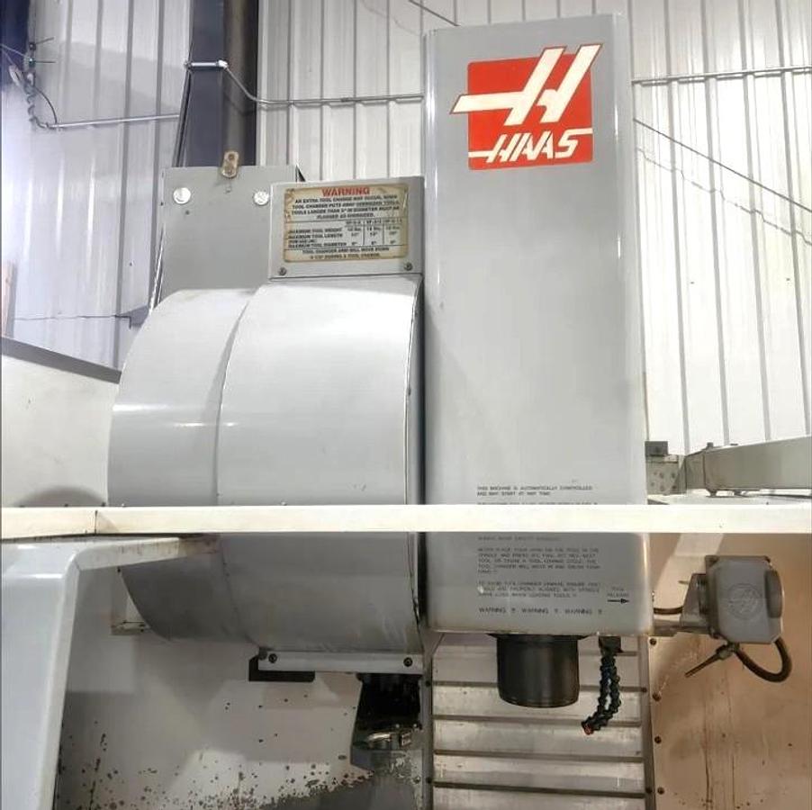 Used 2001 Haas VF2 with 4th Axis Drive, Programmable Coolant, Chip Auger, USB Emulator, Rigid Tapping, 24 Station Side Mounted ATC