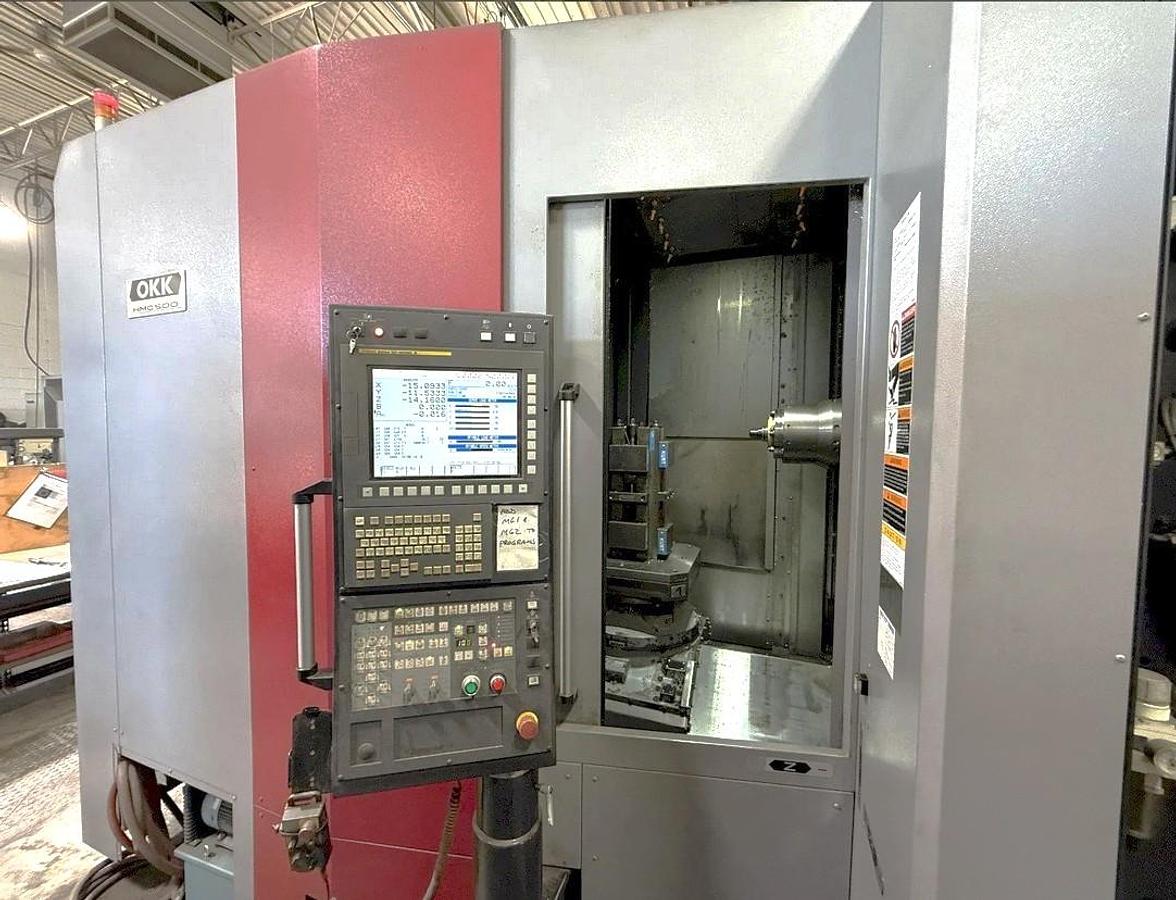 Used 2015 OKK HMC-500 with Full 4th Axis, 60 Station Tool Changer, CAT40 Big Plus Spindle, High Press. Coolant Thru Spindle