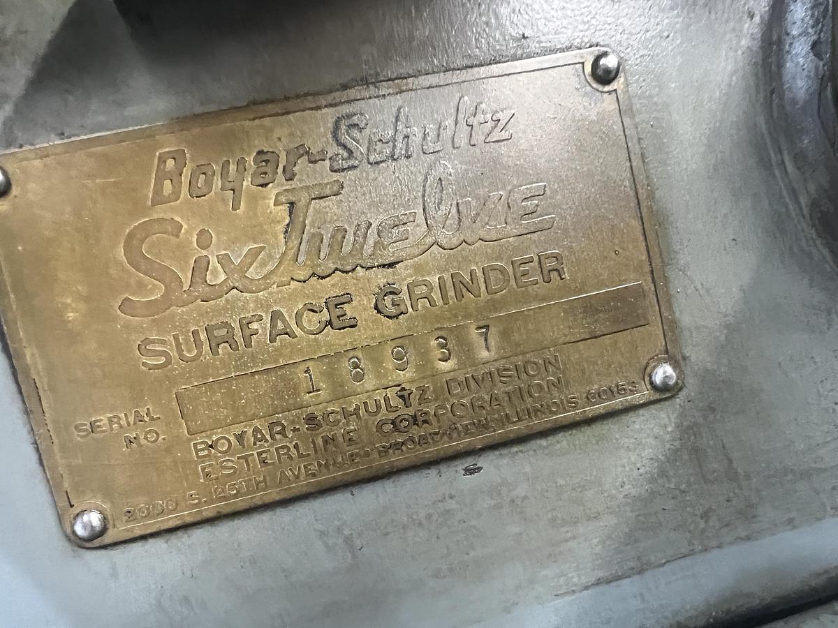 Used 1967 Boyar-Schultz 612 Deluxe Manual Surface Grinder