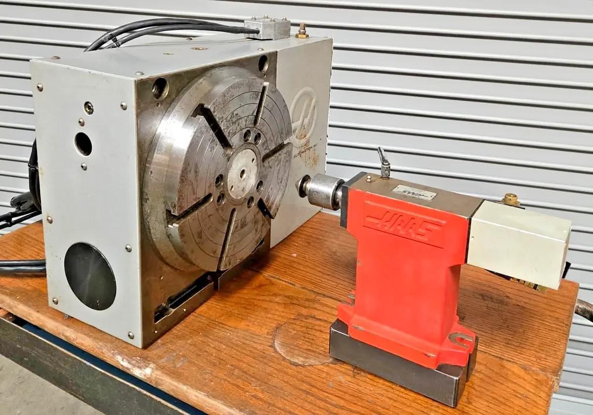 Used Haas HRT310 Brushless Type with 2 Multi Pin Cable Connections, Sigma 1 Motor, Tailstock