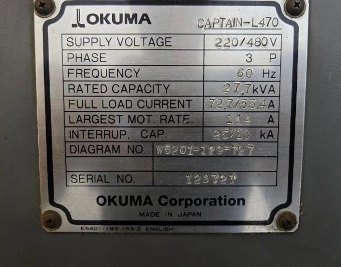 Used 2007 Okuma Captain L470M/1250 Big Bore OSP P-200L with Milling Capability and 3.5" Bar Capacity, Chip Conveyor, Tool Eye