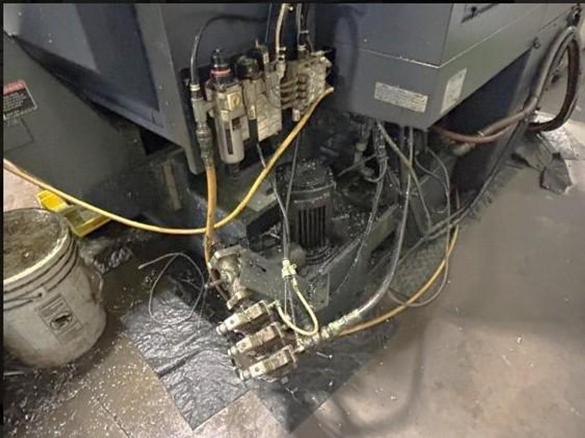 Used 2011 Miyano DNA-42 DHY, Twin Turret Design, Twin Spindles, Y Axis on Upper Turret, Milling Capability, Barfeed, Chip Conveyor