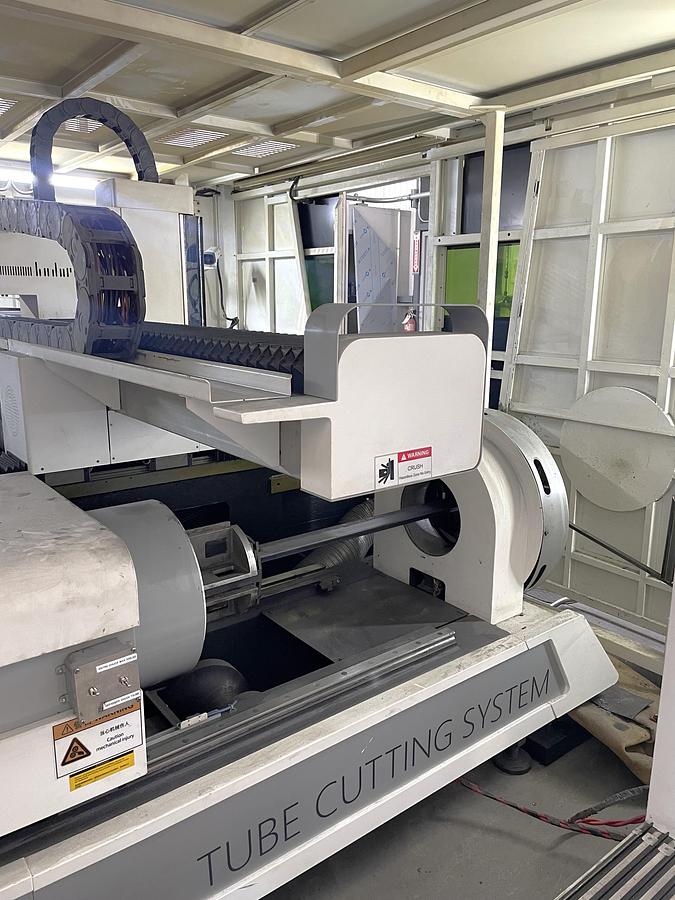 Used 2021 Bodor Model P3015T6 3 KW IPG Laser Cutting Machine with Tube Cutter