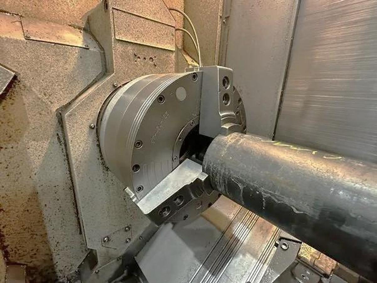 Used 2008 Mazak Cybertech Turn 4500M/3000 with 7.23"Big Bore, Milling, 33.86" sw, 120" cc, SMW Steady Rest, Tailstock, Air Chuck