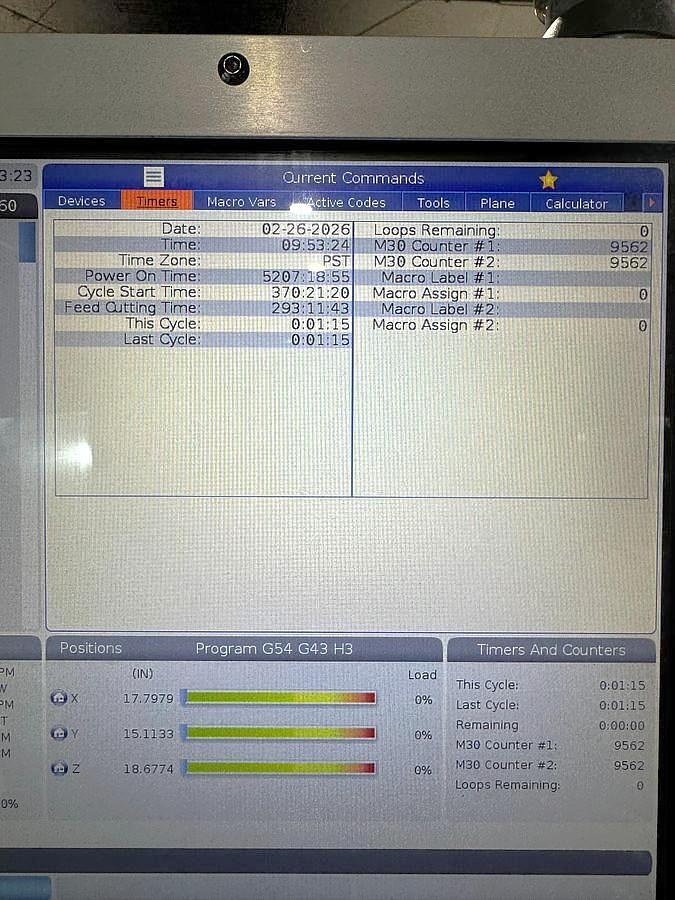 Used 2023 Haas VF-2SS with WIPS Renishaw Tool & Part Probe, Thru the Spindle Coolant, 4th Axis Drive & Wiring, Chip Auger