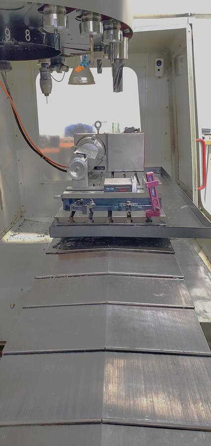 Used 2001 Haas VF4D with Haas HRT210 4th Axis Table, Tailstock, Auger, Prog. Coolant, Quick Code