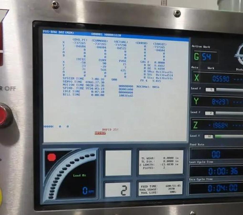 Used 2008 Haas VF2D with 10,000 RPM, Chip Auger, Programmable Coolant Nozzle, USB Port, 9734 Spindle Hours