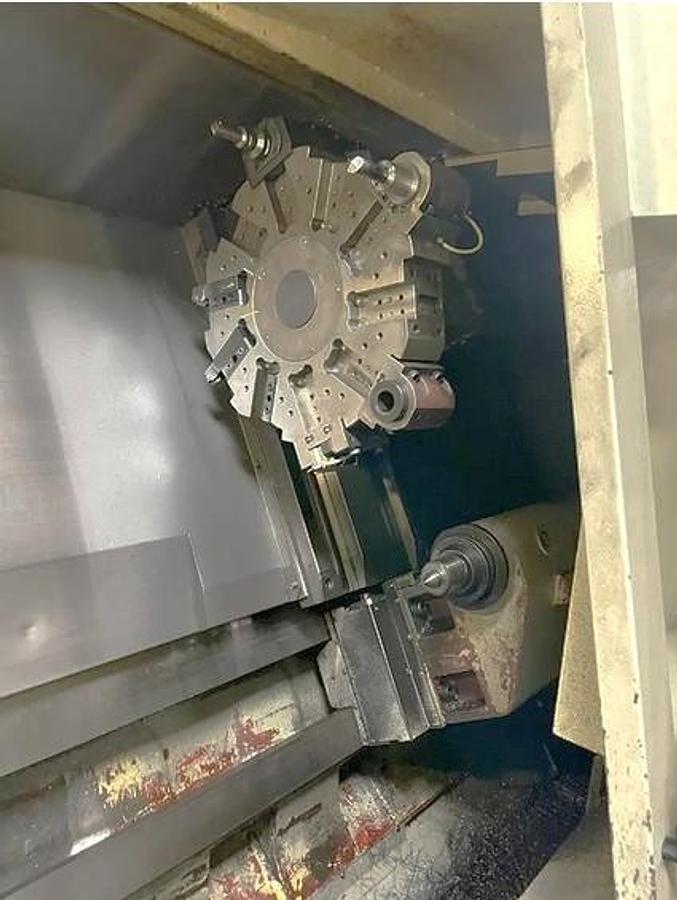 Used 2012 Victor Taichung VTurn 46 Heavy Duty CNC Lathe with 32" sw, 69" cc, 4.52" Bar Capacity, 68 HP, 15" Chuck, 4 Spd Gearbox