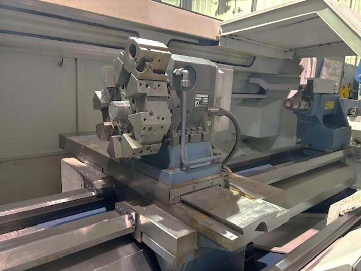 Used 2000 Romi M27 x 80" with 6.77" Big Bore Spindle, Front & Rear Chucks, 8 Station Turret, Tailstock