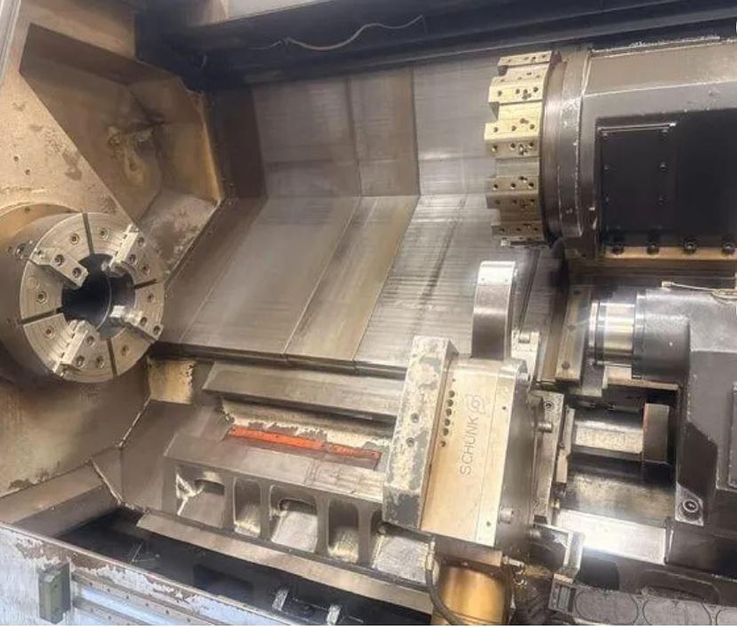 Used 2012 Doosan Puma 800L with, 24" 4 Jaw Man. Chk, 12.6" Bar Cap., 35.4" x 126" Capacity, Steady Rest, Tailstock, Conveyor