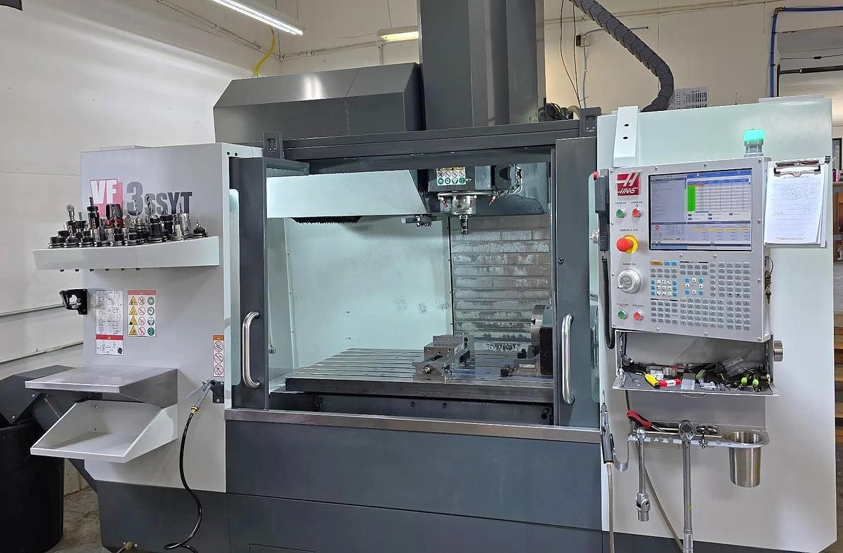Used 2021 Haas VF-3SSYT with Haas HRT160 4th Axis Tbl, Haas Probing Tool & Part Probe, 15,000 RPM, Coolant thru the Spindle, Pcool