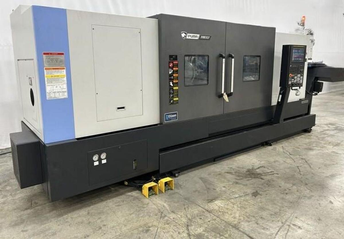Used 2022 DN Solutions Puma 3100 XLY with Live Milling, Y Axis, Extra Long Bed, Steady Rest, Tailstock, 4" Bar Capacity, ONLY 1328 Cutting Hrs.