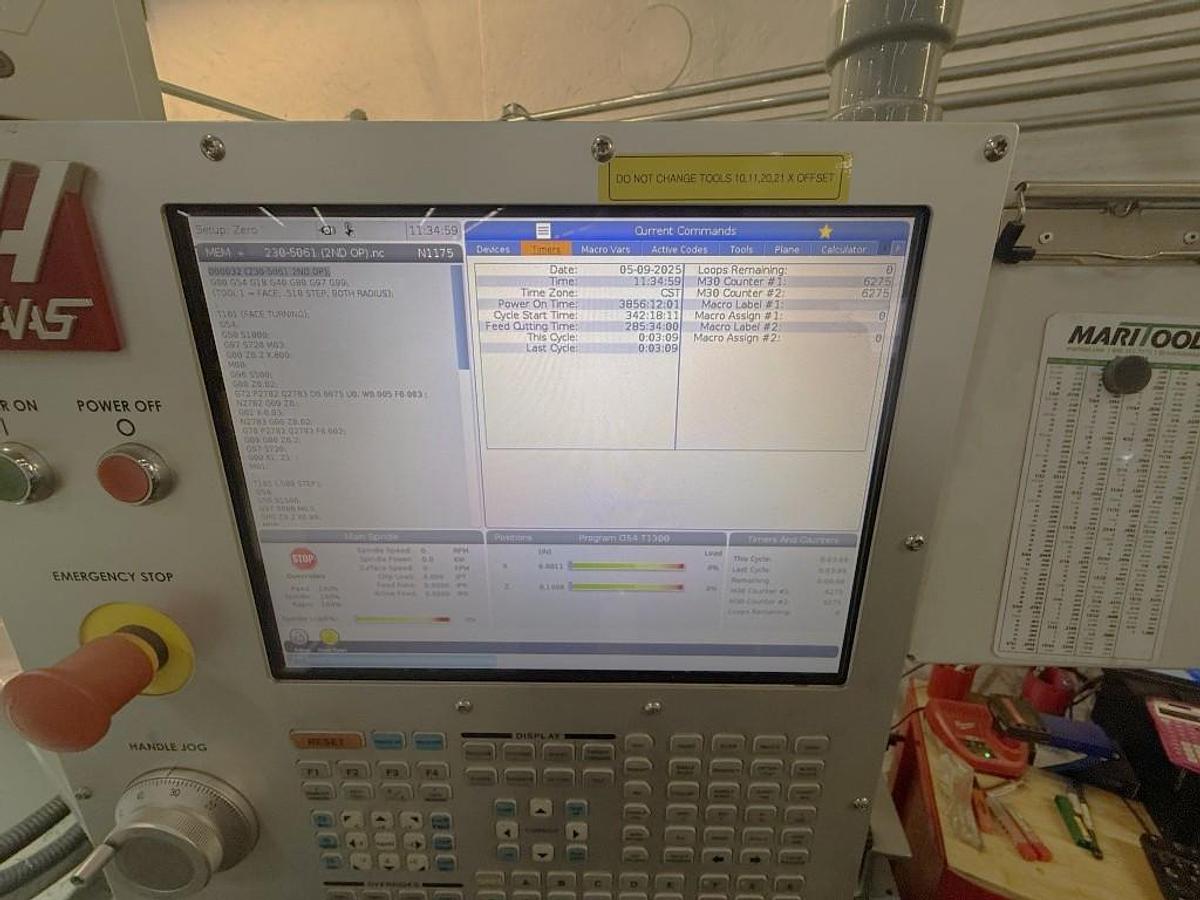 Used 2020 Haas TL-1 with Big Bore 3" Bar Capacity, Tailstock, A2-6" Spindle Nose, 10" 3 Jaw Chk, Tool Post, 1800 RPM, Tool Post