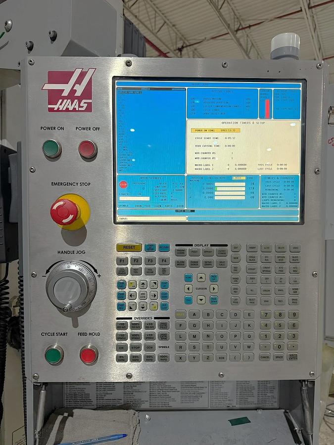 Used 26 Haas EC-1600-4X with 5 Axis Capability, Built In 4th Table, Removable 5th Axis Rotary Table, 50 ATC, Probing, Cool. Thru Spindle