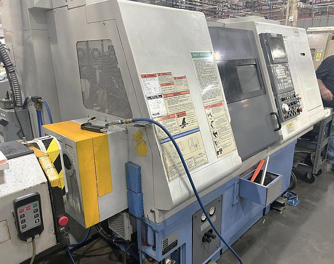 Used 2003 Mazak SQT100MS Mazatrol Fusion 640T with Milling/Drilling Capability, Subspindle, Spego Bobcat Barfeeder, Parts Catcher