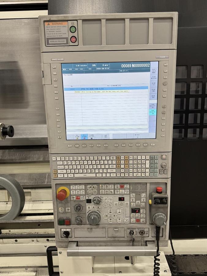 Used 2022 DMG Mori SL603BMC/4000 with C Axis/Live Milling, 28" 3 Jaw Chk, 21" Rear Chk, Steady Rests, 7.3" Bar Cap., Fanuc