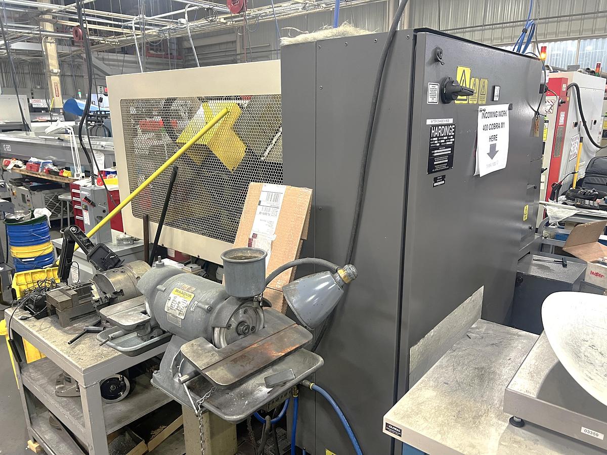 Used 1999 Hardinge Cobra 65 with Fanuc 21i-T Control, 20C Collet Chuck w/ Collets, Tailstock w/ Hyd Quill, 12 Pos. Turret, Tool Holders, Manuals