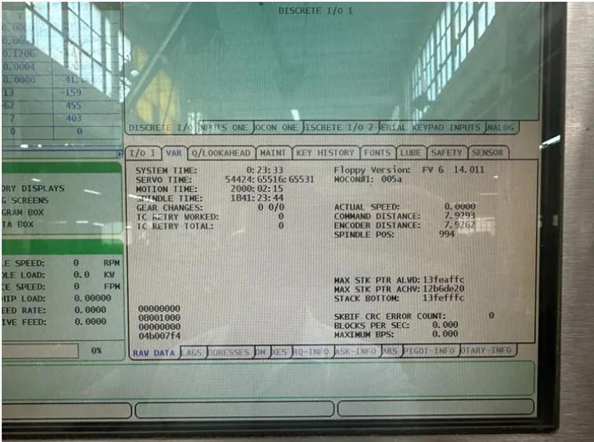 Used 2014 Haas VF8/40 with Haas Probing Package (needs probe repaired), 24 Station Side Mount ATC, 8100 RPM, CAT 40