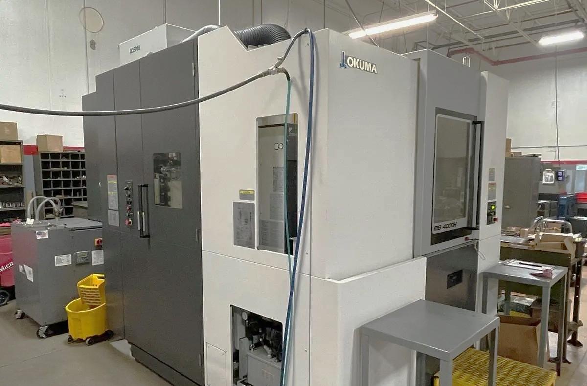 Used 2018 Okuma MB-4000H with Full 4th Axis Rotary Tbl., Tool Probing, High Press. Coolant Thru Spindle, Chip Conveyor, 64 Pos. ATC