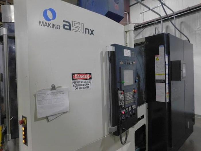 Used 2012 Makino A51NX with Full 4th Axis, 14k RPM, Coolant Thru Spindle, 60 ATC, Chip Conveyor
