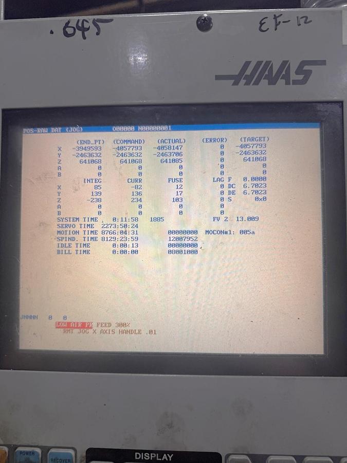 Used 2004 Haas VF8/50 with 50 Taper Spindle, 10,000 RPM Geared Head, Coolant Thru Spindle, Probe Ready, PCool, Auger, Side Mounted ATC